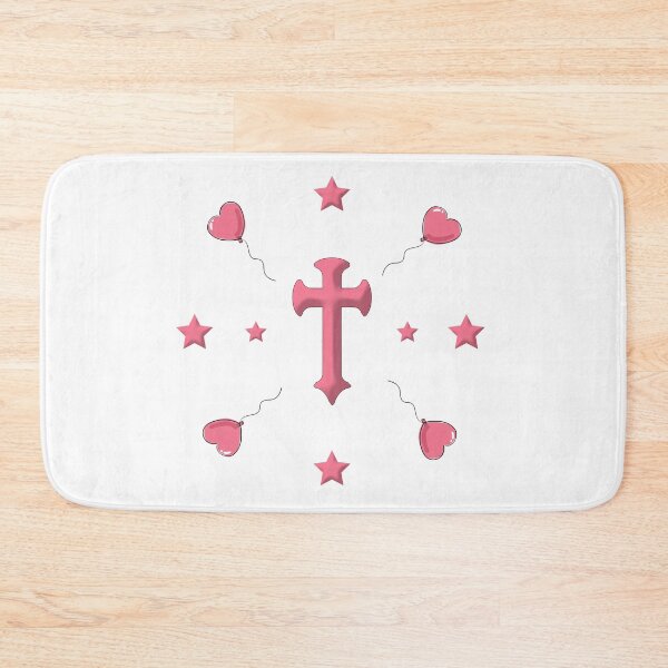 Item preview, cross with stars and heart ballons - pattern pink designed and sold by ZechJohnRB.