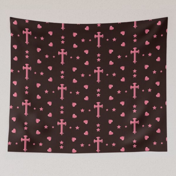 Item preview, cross with stars and heart ballons - pattern pink designed and sold by ZechJohnRB.