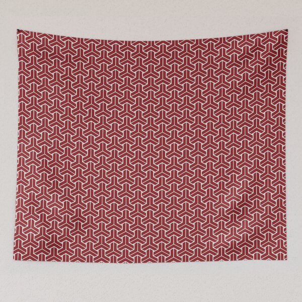 Item preview, Oriental Red White Shinshu Japan Bishamon Pattern designed and sold by Digital Homestead.