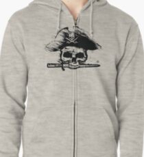 Pirates Adventure Mallorca Merchandise Skull White Pattern Zipped Hoodie