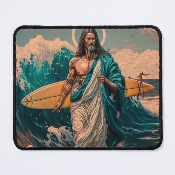 Item preview, "Jesus surfacing""Divine Illumination: Jesus Surfacing Art for Spiritual Spaces" designed and sold by Obinne.