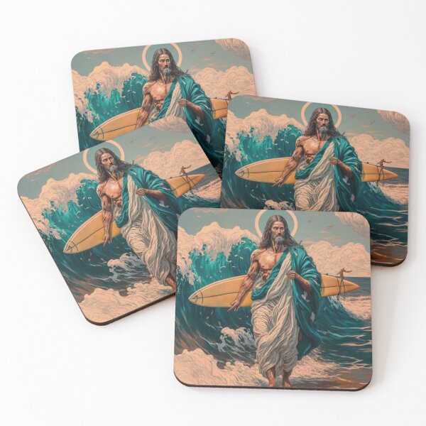 Item preview, "Jesus surfacing""Divine Illumination: Jesus Surfacing Art for Spiritual Spaces" designed and sold by Obinne.