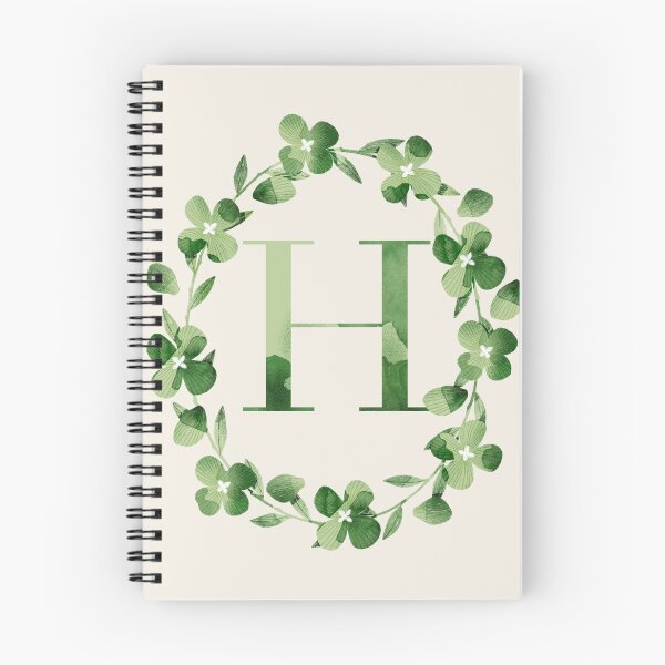 Item preview, Letter H Floral Monogram. Green Hydrangea Flowers Laurel. designed and sold by helga-wigandt.