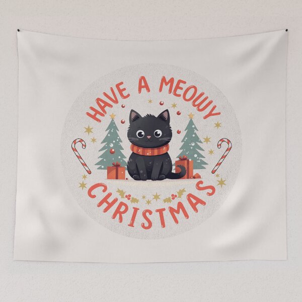Item preview, Meowy Christmas Black Cat Purrfect X mas Kitty designed and sold by JinJinYoon.