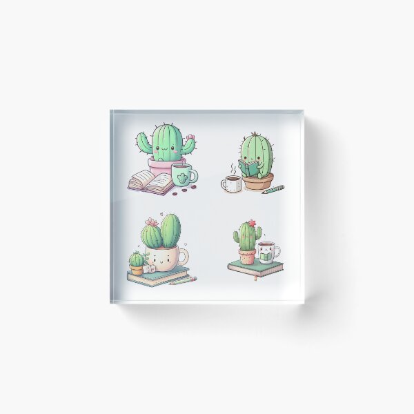 Item preview, Cozy Moments with Bookish Cacti: Where Books and Coffee Unite designed and sold by innovationTR.