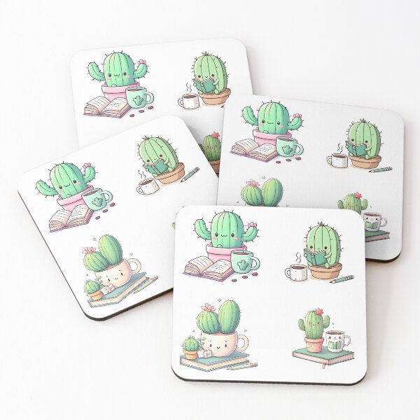 Item preview, Cozy Moments with Bookish Cacti: Where Books and Coffee Unite designed and sold by innovationTR.