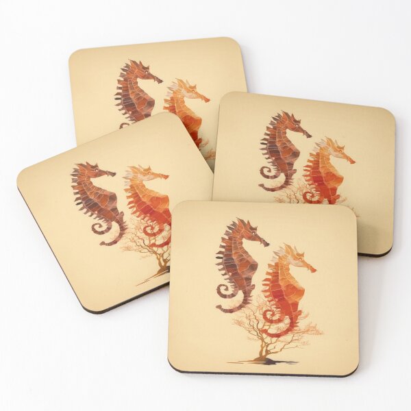 Item preview, Cute tender seahorses - marine animals designed and sold by WallGemsArt.