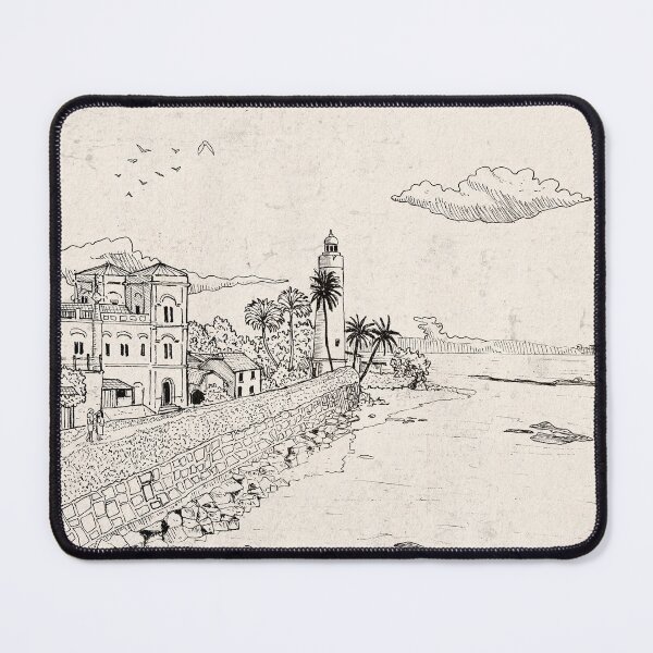 Item preview, Galle Dutch Fort Sri Lanka Landscape Pen and Ink Illustration designed and sold by Wall-Art-Sketch.