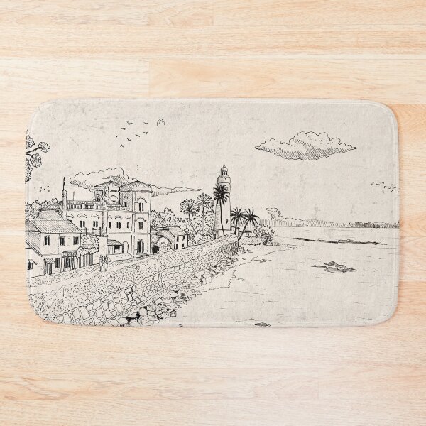 Item preview, Galle Dutch Fort Sri Lanka Landscape Pen and Ink Illustration designed and sold by Wall-Art-Sketch.