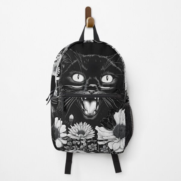 Item preview, Gothic retro Black Cat with doddle floral designed and sold by Catophile.