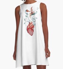 Pink Floyd Blumen | Aquarell | Rock-Fan-Kunst A-Linien Kleid