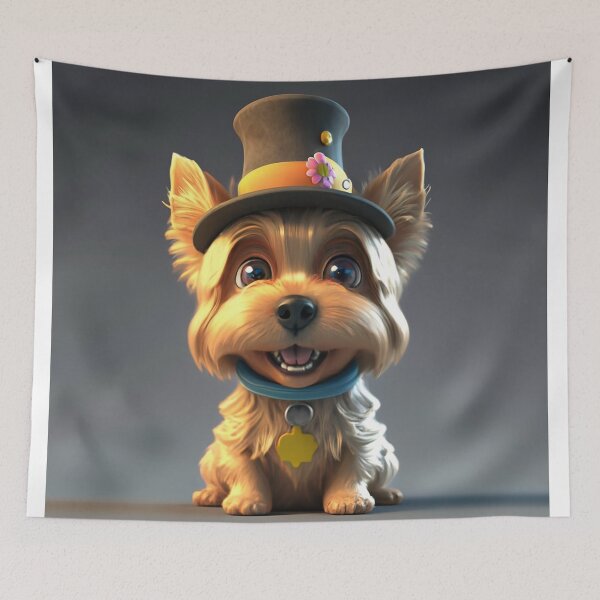 Item preview, Cute smiling cartoon yorkshire dog designed and sold by Colorful-Worlds.