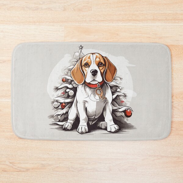 Item preview, Cheerful Beagle by the Tree - Christmas Canine Delight designed and sold by cutie1pie1dogs.