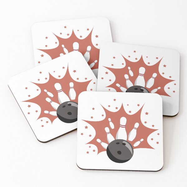 Artikelvorschau, Rosa Bowlingball Strike & Bowling Pins entworfen und verkauft von idovedesign.