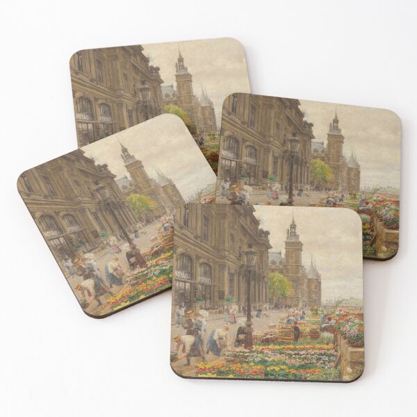 Item preview, The Flower Quay and the Clock Tower (1908) - François Marie Firmin Girard designed and sold by SALON DES ARTS.