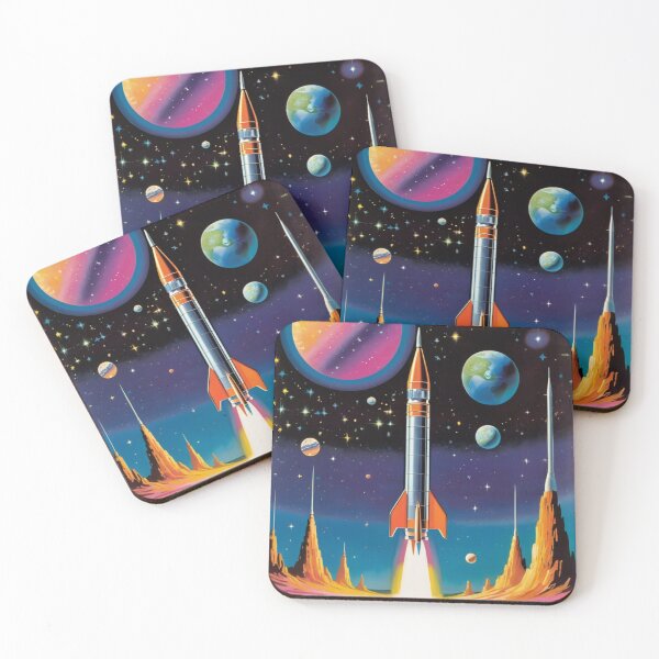 Item preview, Vintage Retro Space Ship Exploration Astronauts in 60's Advertising Style designed and sold by Butler in the Home.