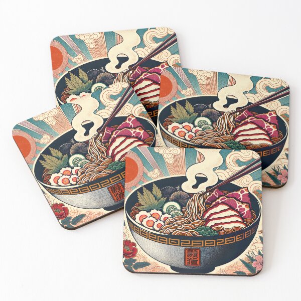 Item preview, Ukyo-e style ramen illustration designed and sold by unrealartwork.