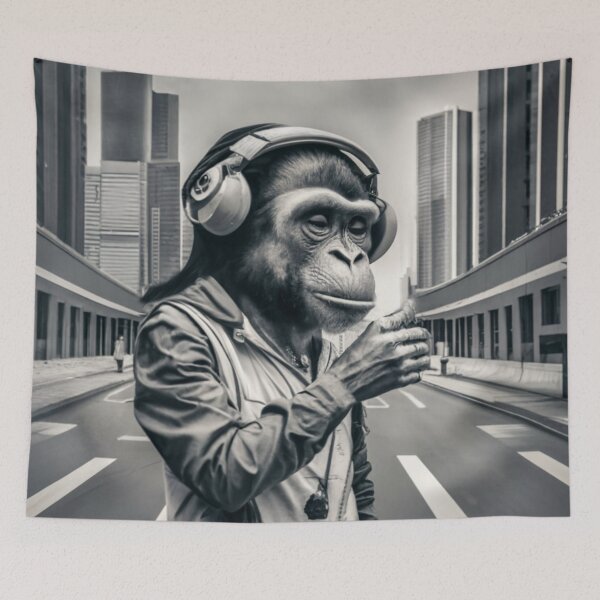 Item preview, Monkey Dj Stencil Graffiti designed and sold by Bomax121.