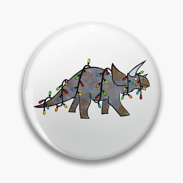Item preview, Christmas Triceratops: Dinosaur Wrapped in Holiday Lights designed and sold by GabiDoodles.