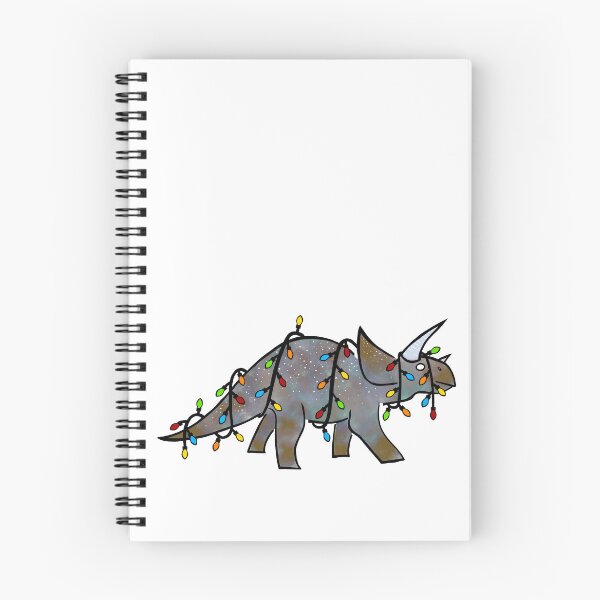 Item preview, Christmas Triceratops: Dinosaur Wrapped in Holiday Lights designed and sold by GabiDoodles.