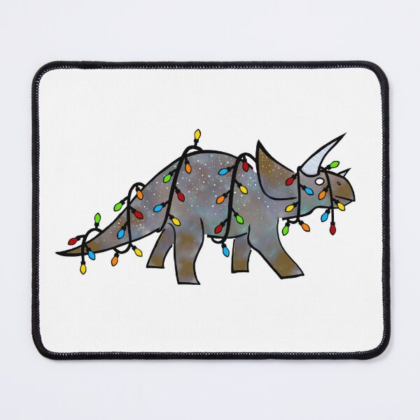 Item preview, Christmas Triceratops: Dinosaur Wrapped in Holiday Lights designed and sold by GabiDoodles.