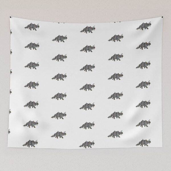 Item preview, Christmas Triceratops: Dinosaur Wrapped in Holiday Lights designed and sold by GabiDoodles.