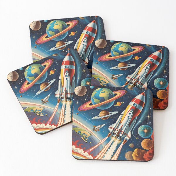 Item preview, Vintage Retro Space Ship Exploration Astronauts in 60's Advertising Style designed and sold by Butler in the Home.