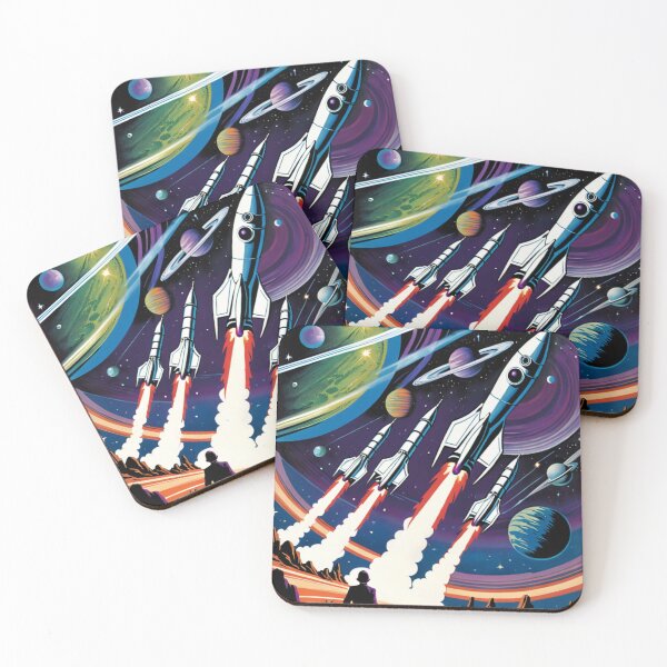 Item preview, Vintage Retro Space Ship Exploration Astronauts in 60's Advertising Style designed and sold by Butler in the Home.