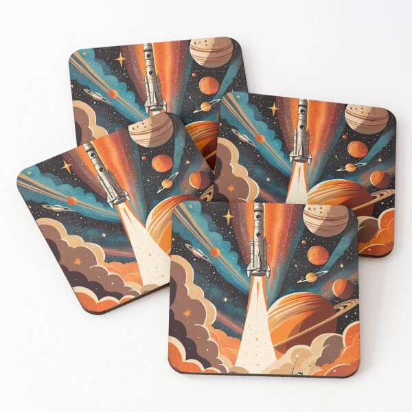 Item preview, Vintage Retro Space Ship Exploration Astronauts in 60's Advertising Style designed and sold by Butler in the Home.