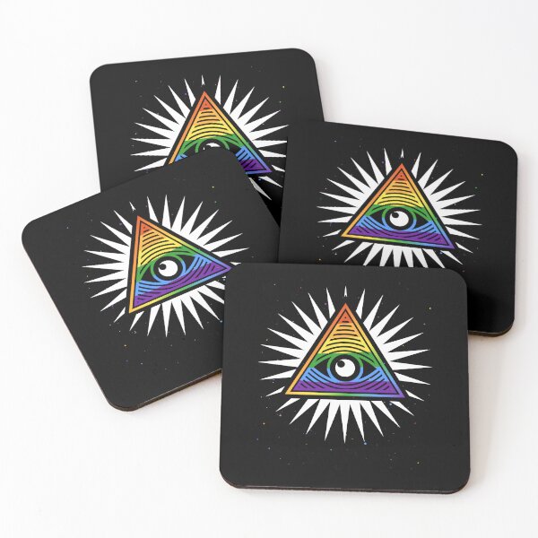Item preview, All-Seeing Eye creative design with Rainbow Flag style designed and sold by venomousvector.