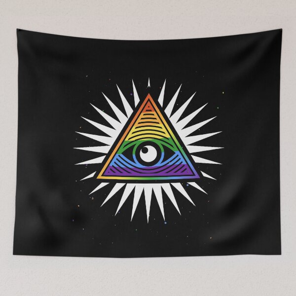 Item preview, All-Seeing Eye creative design with Rainbow Flag style designed and sold by venomousvector.