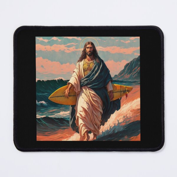 Item preview, Jesus surfacing ""Contemplate Grace: 'Jesus Surfacing' Art for Your Sacred Sanctuary" designed and sold by Obinne.