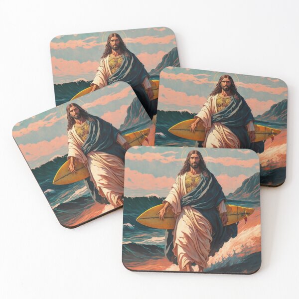 Item preview, Jesus surfacing ""Contemplate Grace: 'Jesus Surfacing' Art for Your Sacred Sanctuary" designed and sold by Obinne.