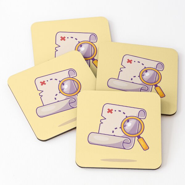 Item preview, Treasure Map with Magnifying Glass Cartoon Vector Icon Illustration designed and sold by hjian8219.