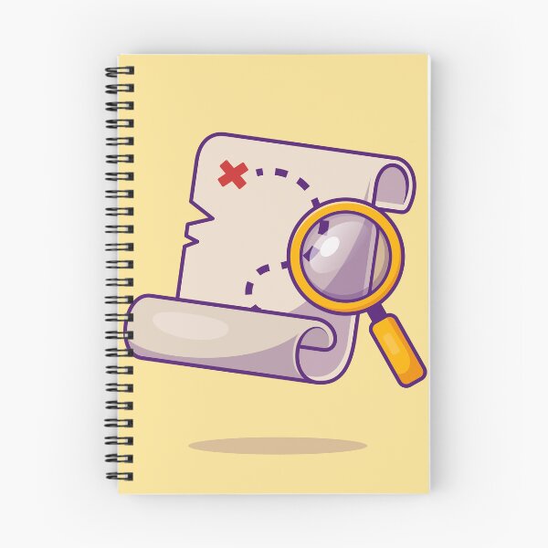 Item preview, Treasure Map with Magnifying Glass Cartoon Vector Icon Illustration designed and sold by hjian8219.