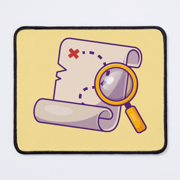Item preview, Treasure Map with Magnifying Glass Cartoon Vector Icon Illustration designed and sold by hjian8219.