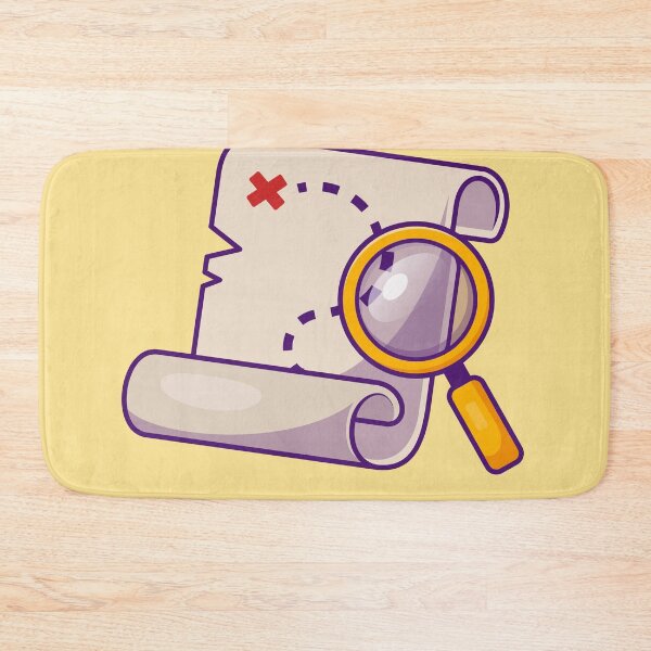 Item preview, Treasure Map with Magnifying Glass Cartoon Vector Icon Illustration designed and sold by hjian8219.