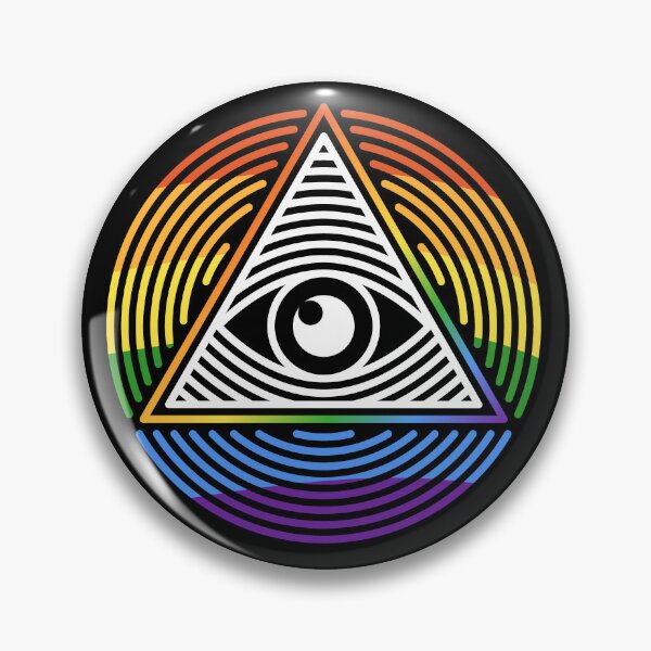 Item preview, All-Seeing Eye Rainbow Flag LGBT round design designed and sold by venomousvector.