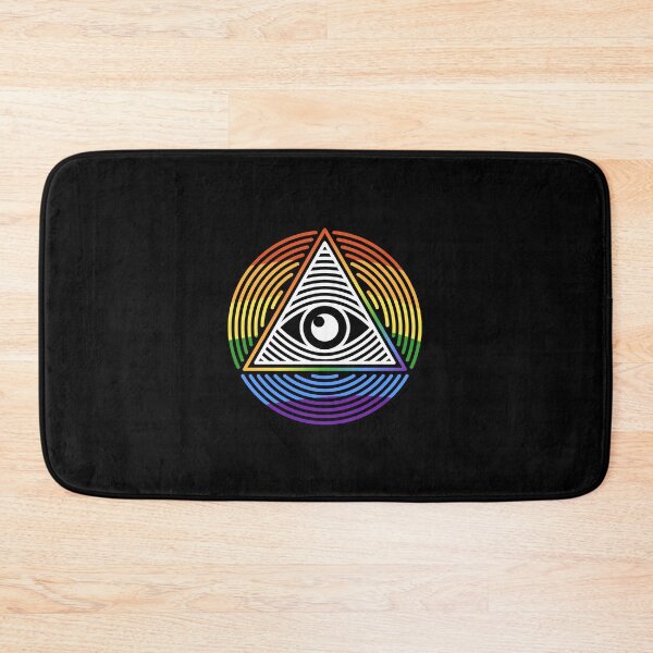 Item preview, All-Seeing Eye Rainbow Flag LGBT round design designed and sold by venomousvector.