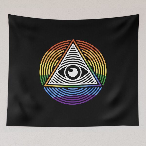 Item preview, All-Seeing Eye Rainbow Flag LGBT round design designed and sold by venomousvector.