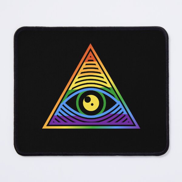 Item preview, LGBT Pyramid and Eye for Pride Month Triangular Design Rainbow Flag - All-Seeing Eye designed and sold by venomousvector.