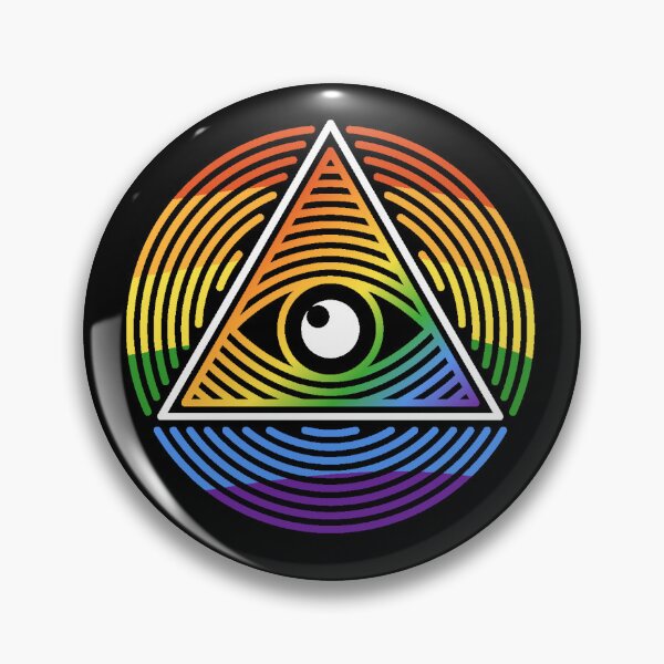 Item preview, All Seeing Eye Rainbow LGBT Flag round Left Chest design designed and sold by venomousvector.