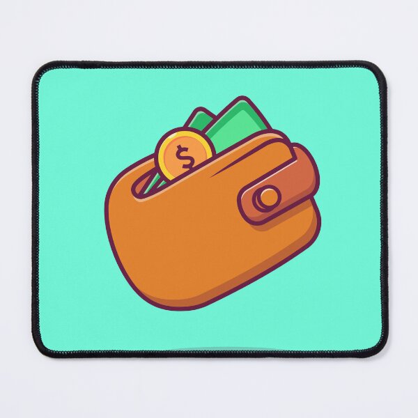 Item preview, Wallet and Money Cartoon Vector Icon Illustration designed and sold by hjian8219.