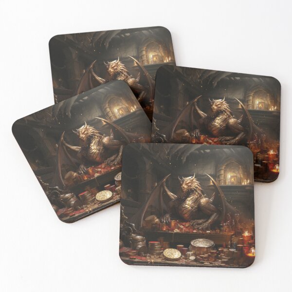 Item preview, Yuletide Dragon's Hoard - Festive Fantasy Art Print designed and sold by SlayerOfKings.