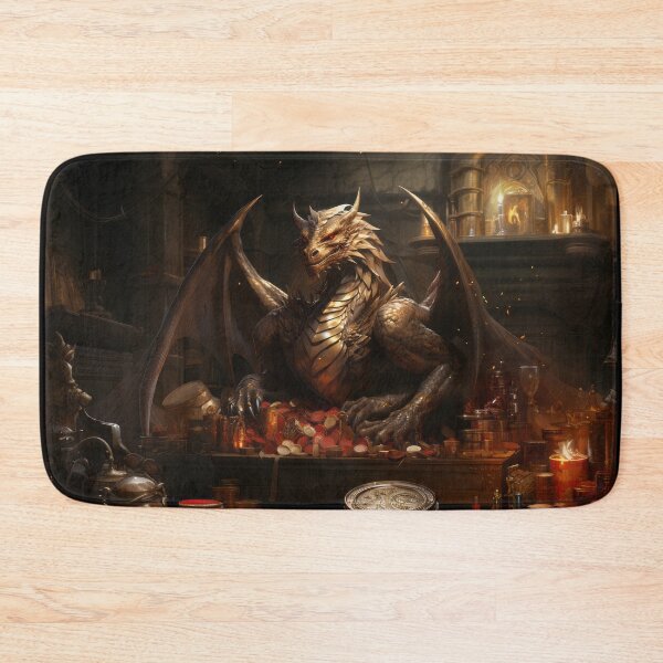 Item preview, Yuletide Dragon's Hoard - Festive Fantasy Art Print designed and sold by SlayerOfKings.