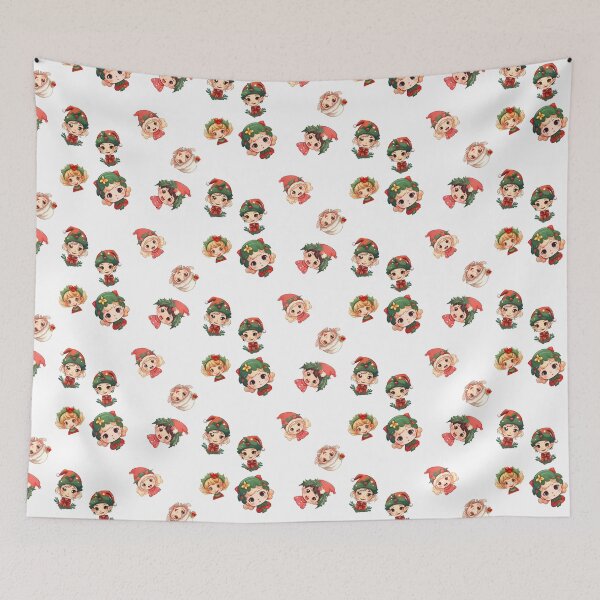 Item preview, Cheerful Christmas Elves, Spreading Red and Green Joy designed and sold by WickedFairySt.