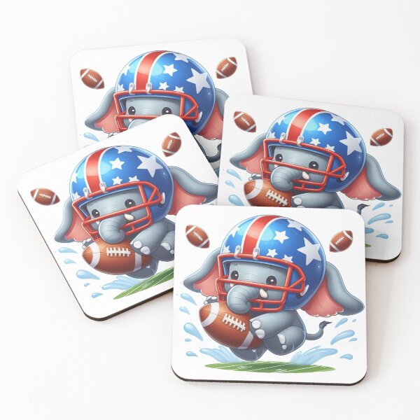 Item preview, cute football elephant designed and sold by Animalia-.