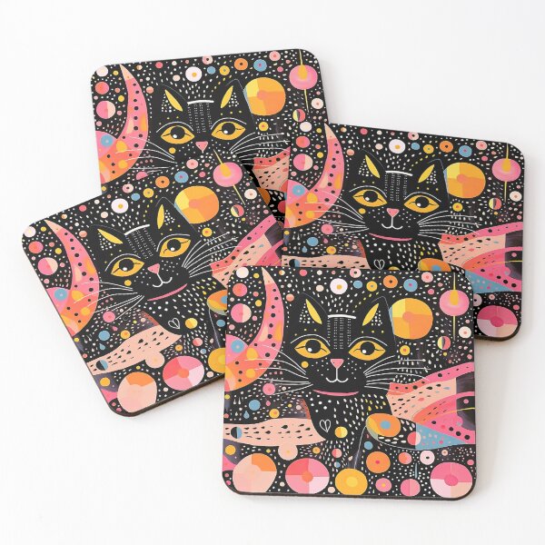 Item preview, Surreal&Whimsical Black Cat in Space designed and sold by GulDesignCo.