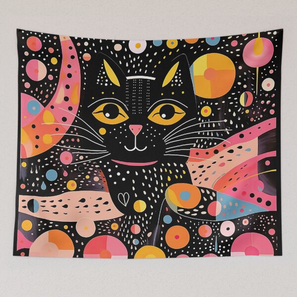 Item preview, Surreal&Whimsical Black Cat in Space designed and sold by GulDesignCo.