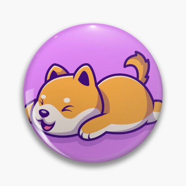 Item preview, "Cute Shiba Inu Dog Lying on the Floor Cartoon Vector Icon Illustration" designed and sold by hjian8219.